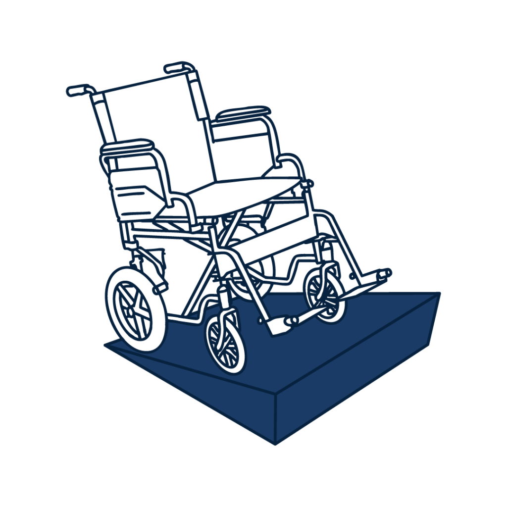Infographic displaying an Accessible Ramp that can be used to assist Wheelchair users and Disabled fans.
