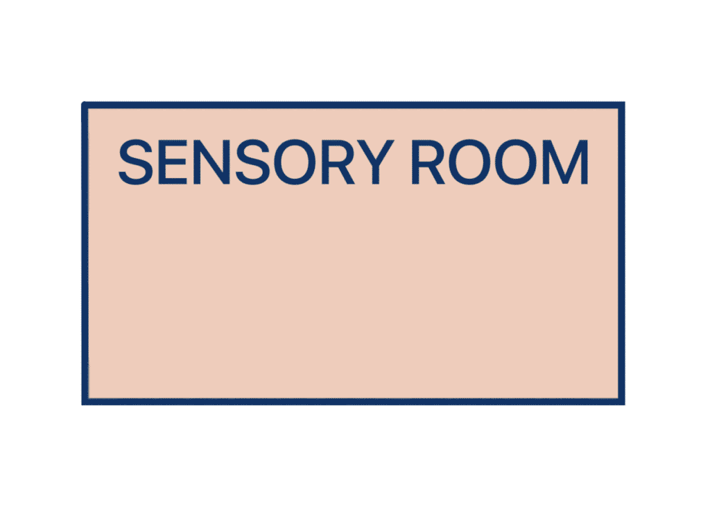 Infographic displaying a sign for a Sensory Room to support Disabled fans.